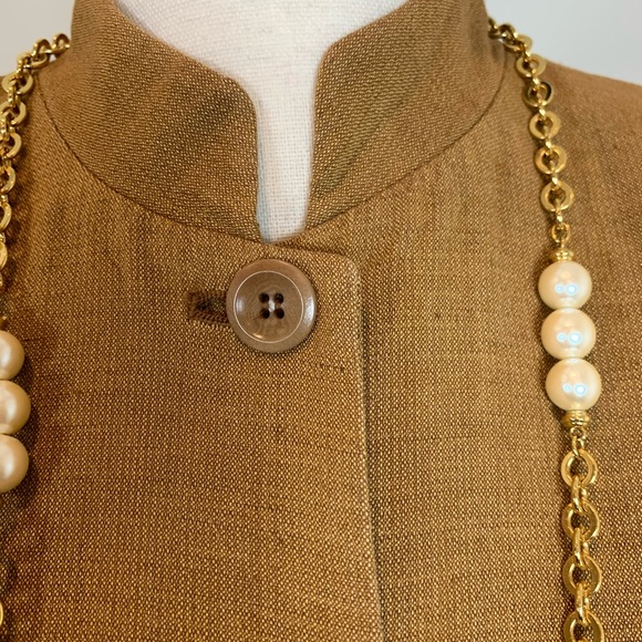 Valerie Stevens Gold Linen Jacket Size 6 - Picture 3 of 7